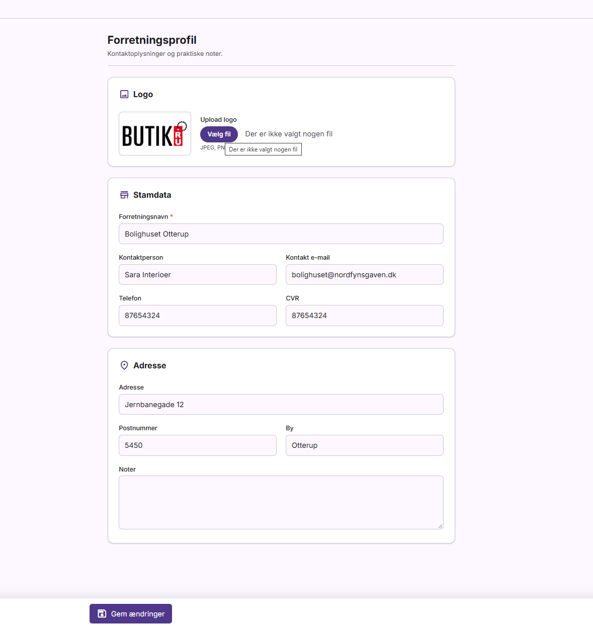 Forretningsprofil
